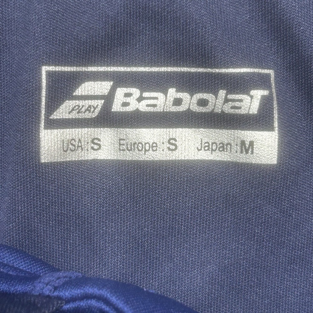 Babolat Play Tennis Polo Shirt Men's S Blue Neavy Henley Short Sleeve Sport EUC - Picture 3 of 8